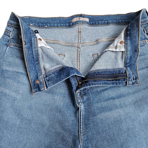 7 for All Mankind Women's Blue Gwenevere Medium Wash Stretch Denim Jeans 34x27 - Picture 5 of 11